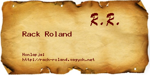 Rack Roland névjegykártya